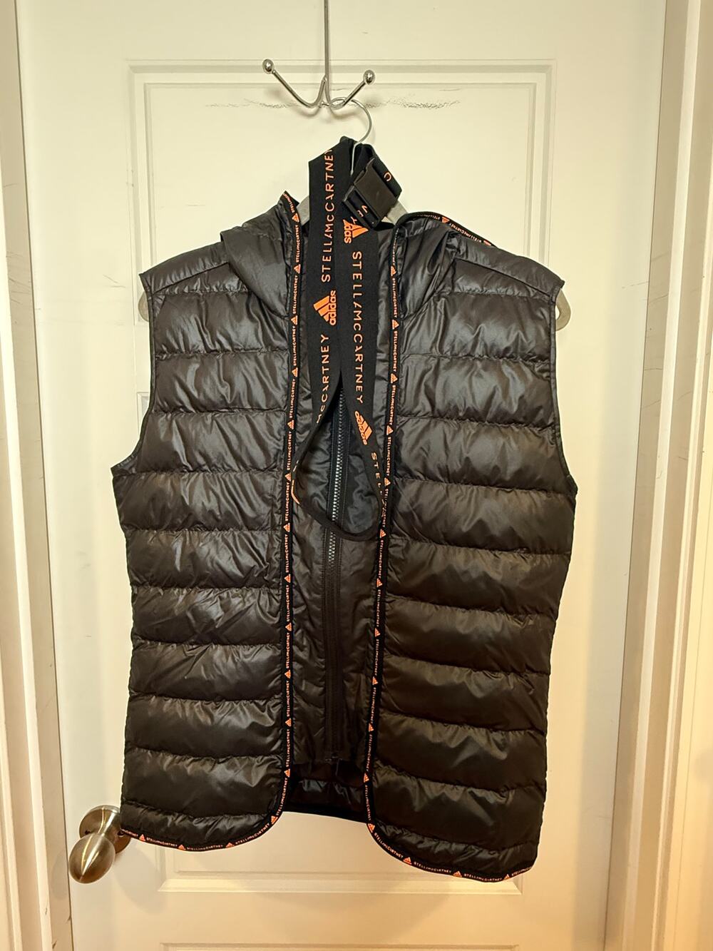 NWT Adidas Stella McCartney Hooded Sleeveless Quilted Vest Black Size Small